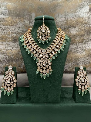 Long Kundan Necklace Set