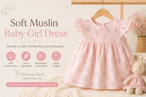 Soft Muslin Baby Girl Dress