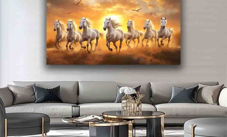 Seven Running Horses Painting